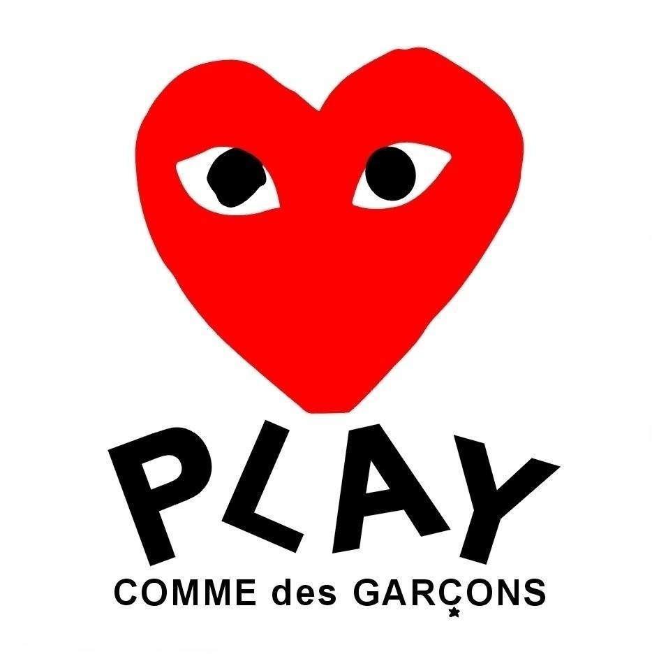 COMME DES GARÇONS PLAY Play Logo Print T-Shirt in White | ModeSens