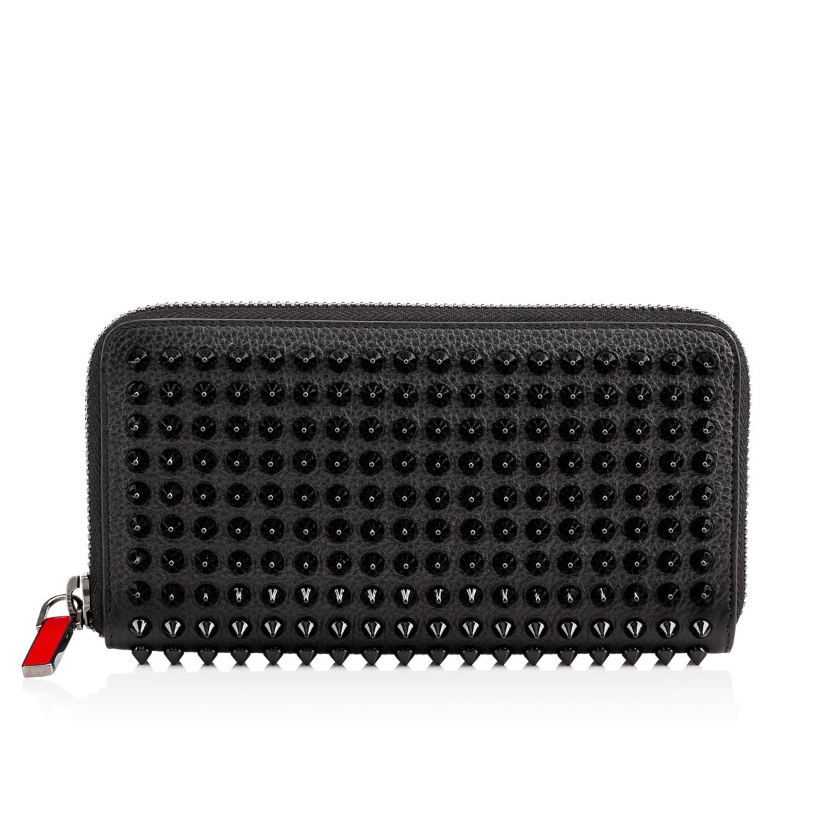 CHRISTIAN LOUBOUTIN Panettone Spike-Embellished Leather Wallet in Black ...