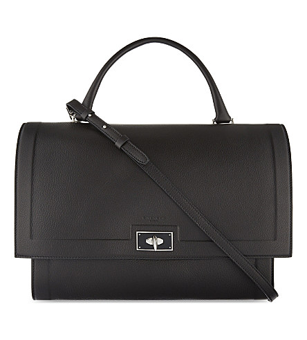 GIVENCHY Small Shark Waxed Leather Shoulder Bag, Black | ModeSens