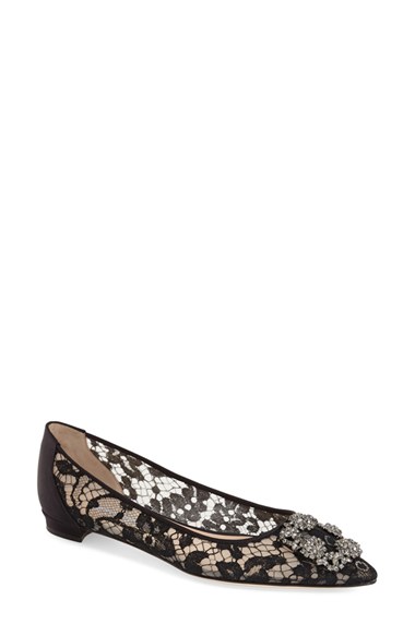 manolo blahnik black lace