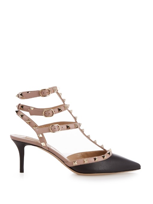 VALENTINO Pumps Rockstud Ankle Strap In Bicolor Pattern And Micro Metal ...