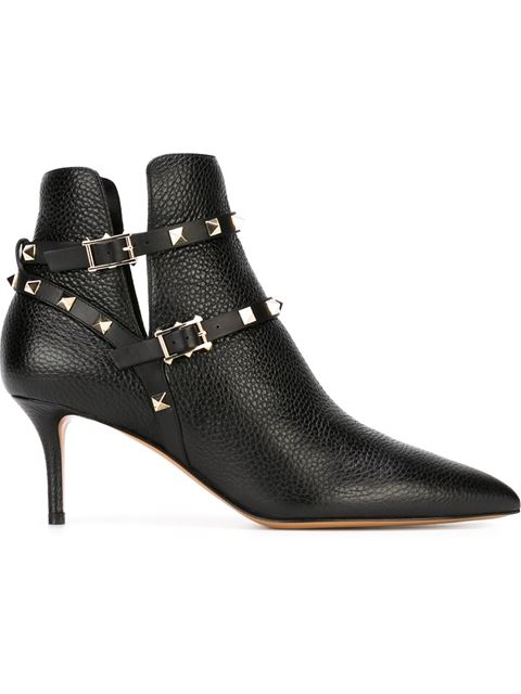 VALENTINO 'Rockstud' Pointy Toe Calfskin Leather Bootie (Women) in ...