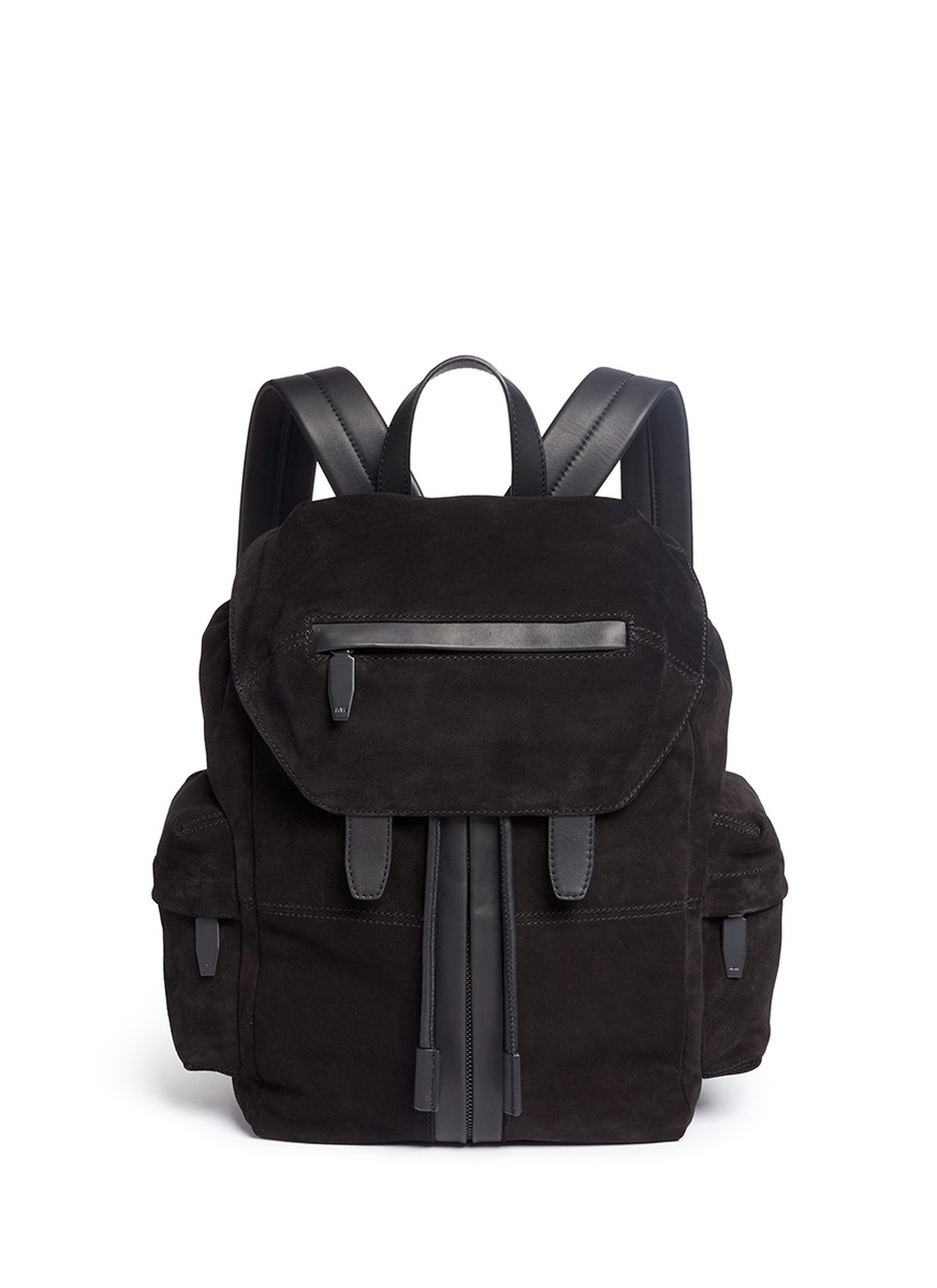ALEXANDER WANG Marti Backpack In Black Suede With Matte Black | ModeSens