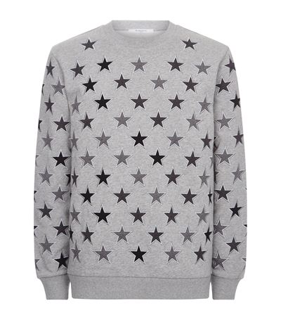 Givenchy Allover Star-Embroidered Sweatshirt, Gray In Pearl Grey | ModeSens