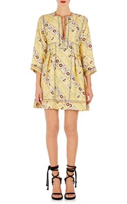 Isabel Marant Thurman Embroidered Printed Silk Dress | ModeSens