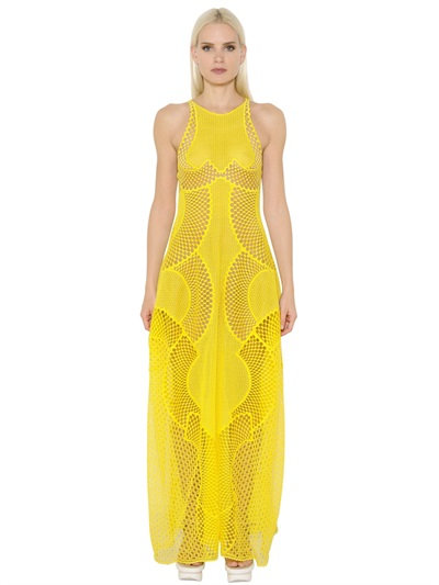 STELLA MCCARTNEY 'Valerie' Racerback Embrodered Mesh Lace Gown in ...