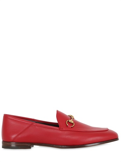 GUCCI 10Mm Brixton Horse Bit Leather Loafers, Fuchsia in Red | ModeSens