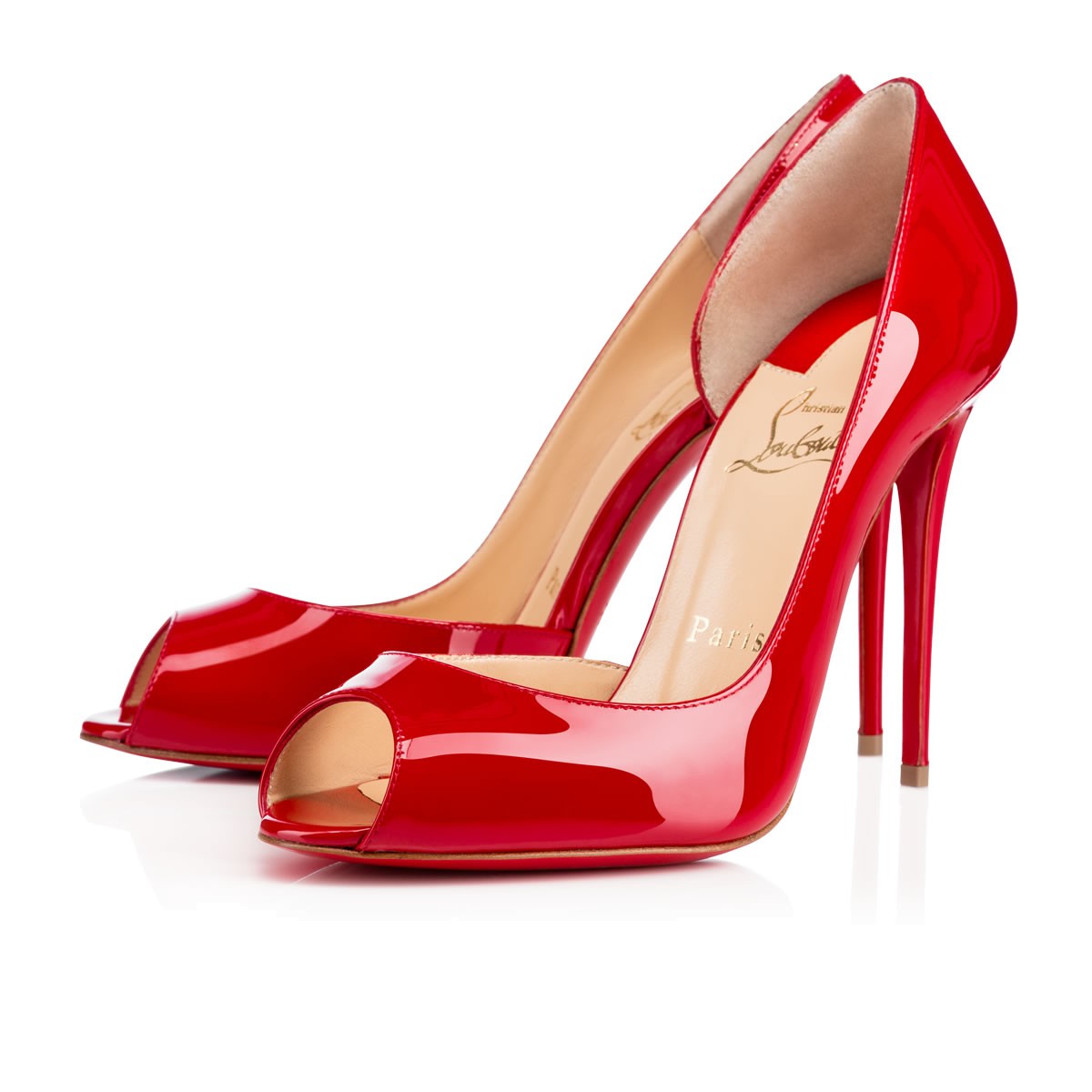 CHRISTIAN LOUBOUTIN Demi You 100 Oeillet Patent Leather - Women Shoes ...