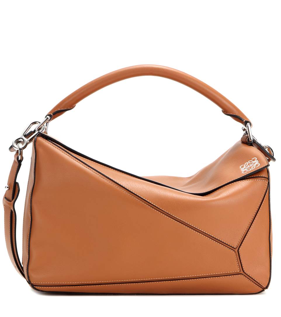 LOEWE Puzzle Medium Leather Shoulder Bag in Tan ModeSens