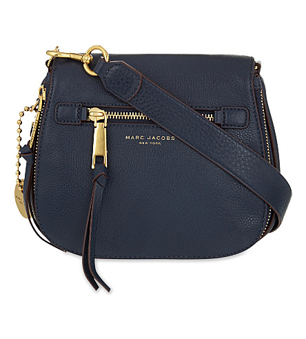 MARC JACOBS 'SMALL RECRUIT' PEBBLED LEATHER CROSSBODY BAG, NAVY BLUE ...