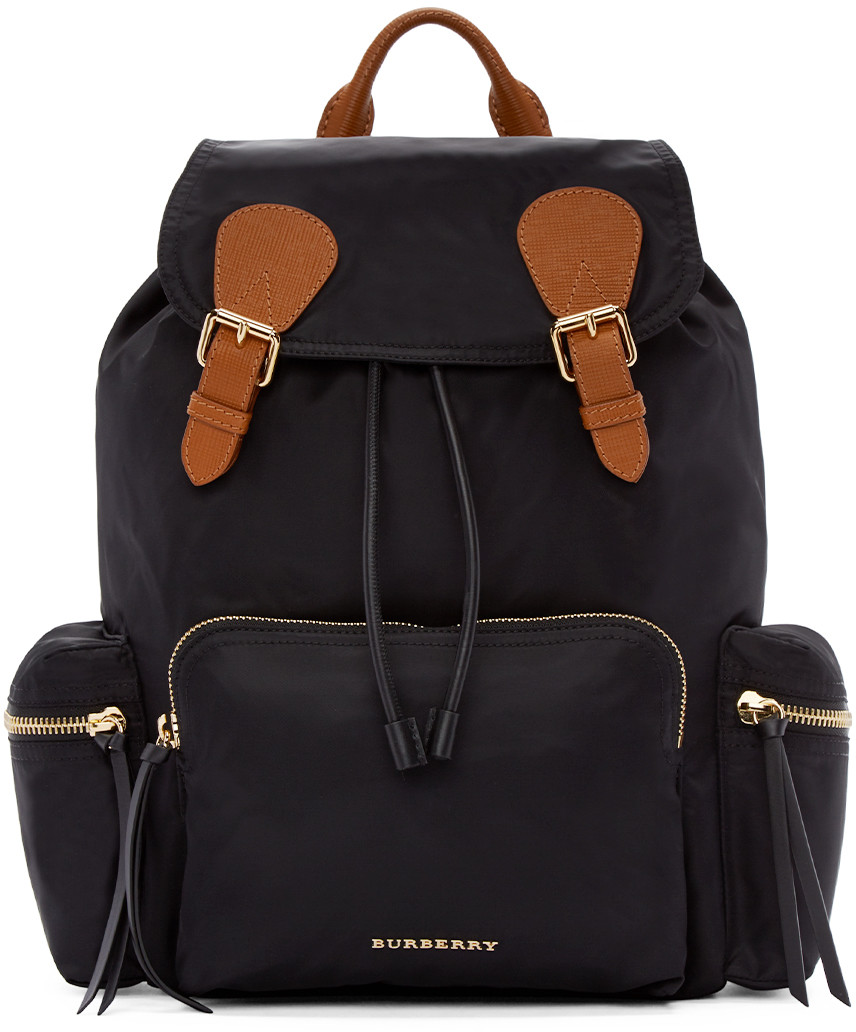 BURBERRY The Medium Rucksack In Technical Nylon And Leather in Black ...