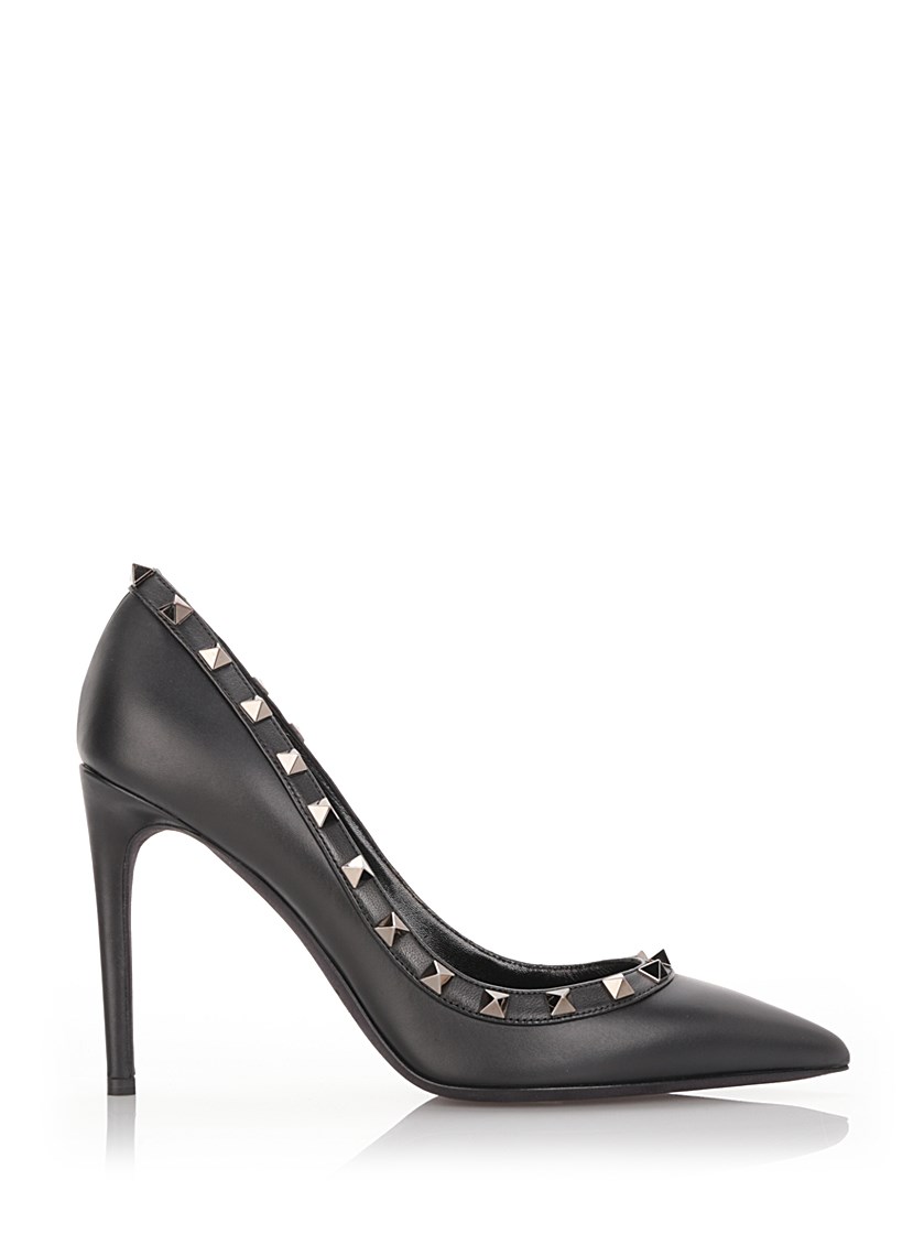 VALENTINO Rockstud Leather 100Mm Pump, Black (Nero) | ModeSens