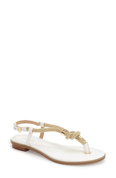 Michael Michael Kors Holly Knotted Rope Flat Thong Sandal, Optic White ...