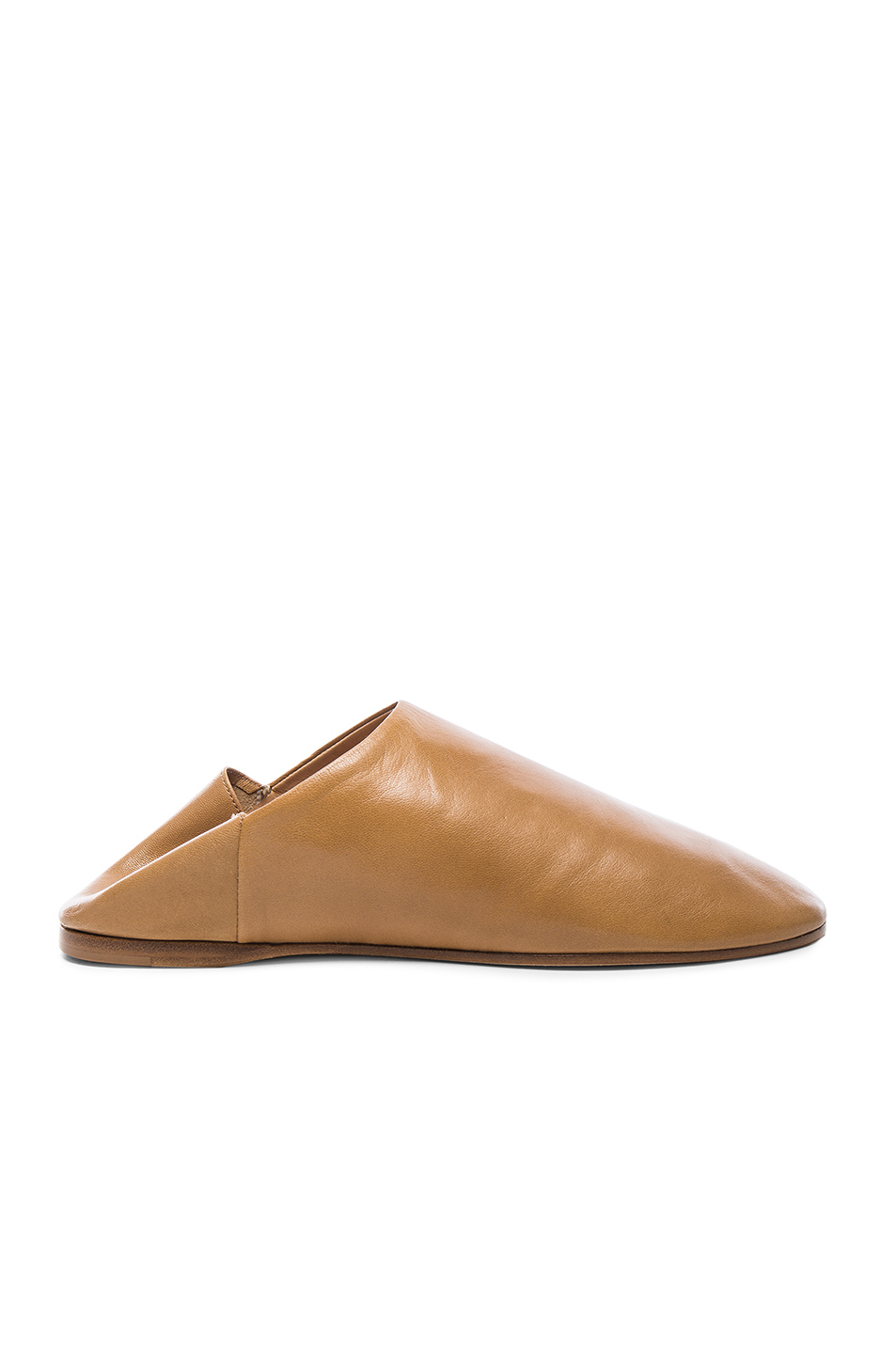 Leather Agata Babouche Slippers, Camel | ModeSens