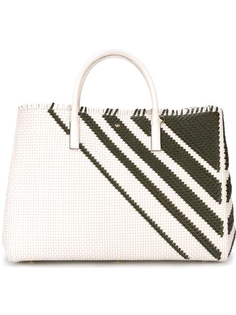 ANYA HINDMARCH Diamonds Maxi Featherweight Ebury Woven Leather Tote in ...