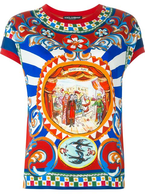 Dolce & Gabbana Carretto Siciliano Print T-Shirt | ModeSens