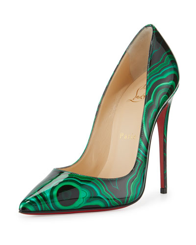 CHRISTIAN LOUBOUTIN SO KATE PRINTED PATENT LEATHER POINT-TOE PUMPS ...