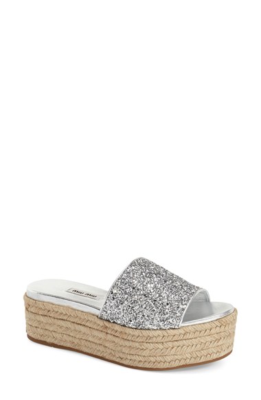 miu miu glitter platform espadrilles