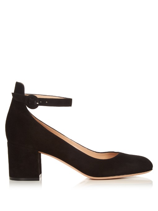 Gianvito Rossi 60Mm Mary Jane Suede Pumps, Black | ModeSens