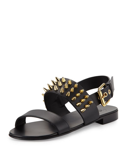 GIUSEPPE ZANOTTI MEN'S STUDDED LEATHER STRAP SANDAL, BLACK | ModeSens