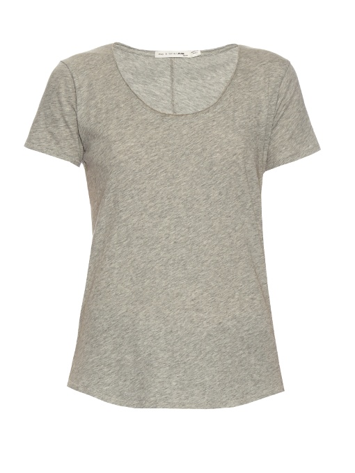 RAG & BONE SLACKER SHORT-SLEEVED COTTON T-SHIRT, LIGHT-GREY | ModeSens