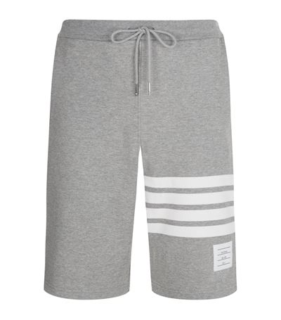 THOM BROWNE LIGHT GREY CLASSIC SWEAT SHORTS WITH ENGINEERED 4, GRAY ...