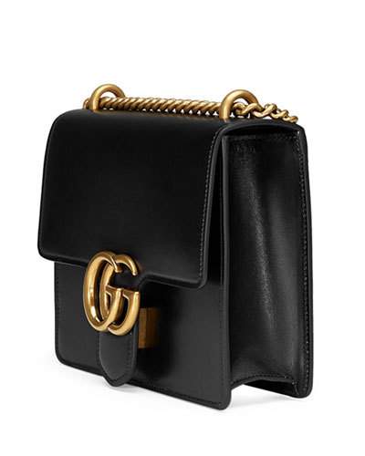 Gucci Gg Marmont Small Leather Shoulder Bag, Black | ModeSens