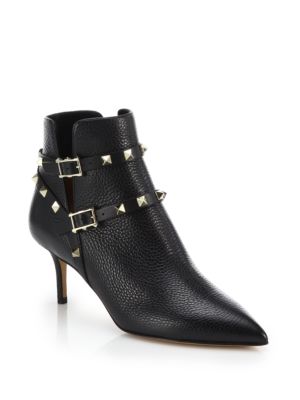 valentino rockstud leather bootie