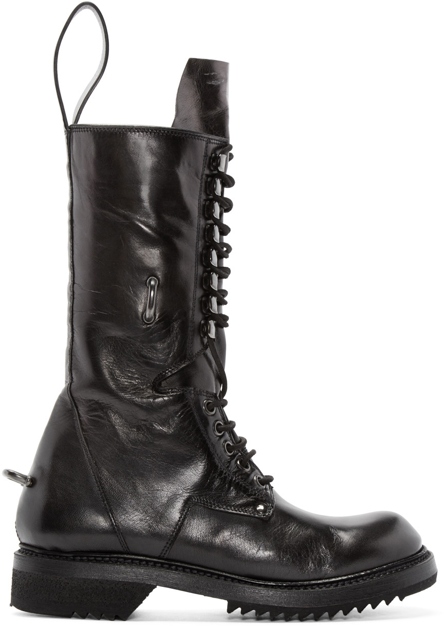 rick owens drkshdw lace up shearling boots