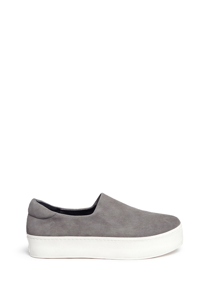 OPENING CEREMONY Stretch-Woven Slip-On Sneaker, Natural, Black in Grey ...