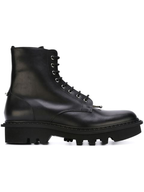 Neil Barrett Pierced Punk Embellished Leather Boots In Black | ModeSens