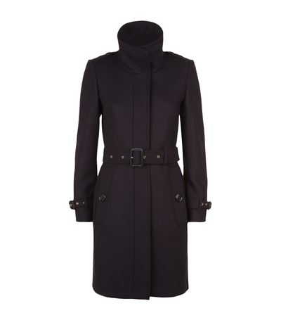 Burberry Gibbsmore Wool-Blend Single-Breasted Coat, Black | ModeSens