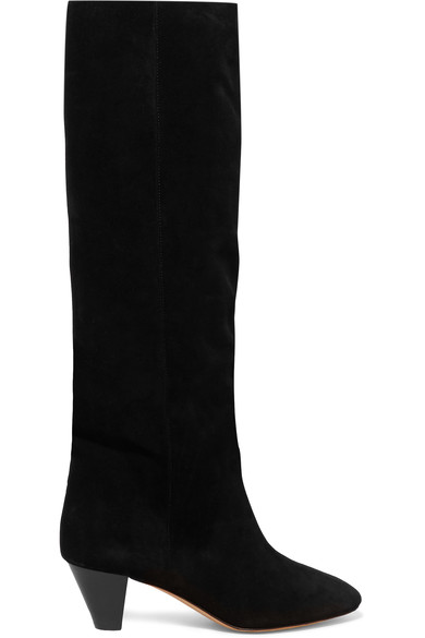 ISABEL MARANT ÉTOILE ROBBY CONE-HEEL SUEDE KNEE-HIGH BOOTS, BLACK ...
