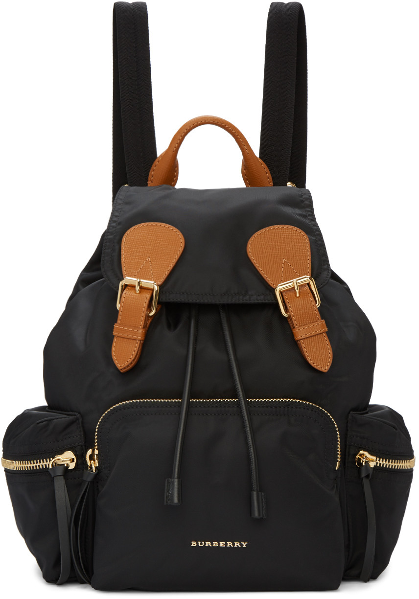 BURBERRY The Medium Rucksack In Technical Nylon And Leather in Black ...