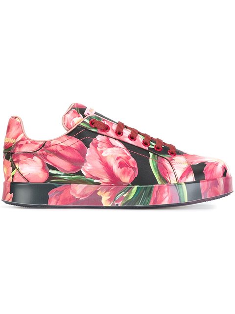 dolce & gabbana leather sneakers with scarf laces