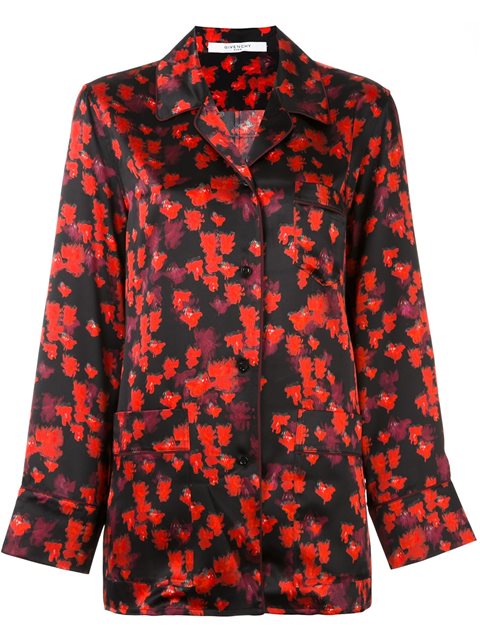 GIVENCHY Button-Front Floral-Print Pajama Top, Red in Multicolored ...
