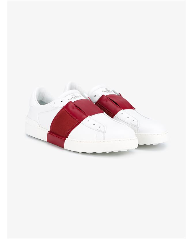 valentino open low top patent sneaker