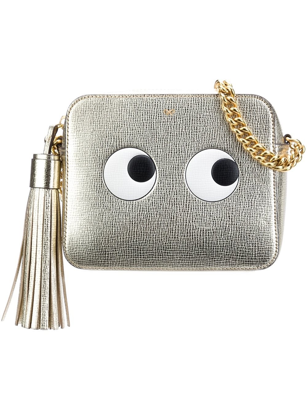 Anya Hindmarch 'Eyes' Embossed Metallic Leather Crossbody Bag In