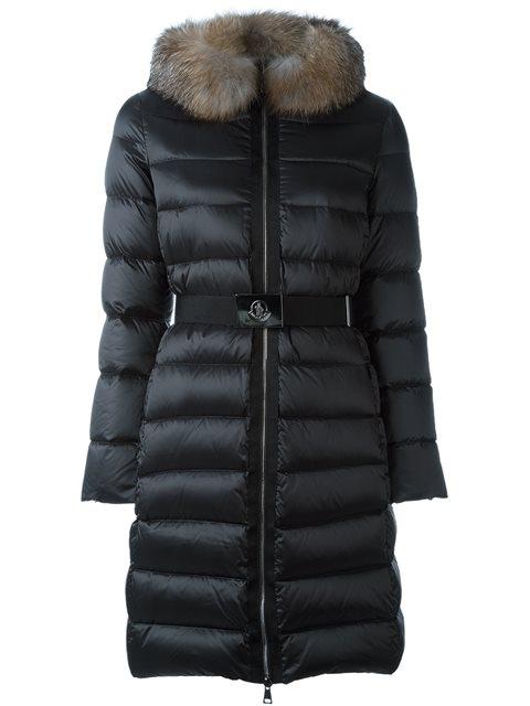 Moncler Tinuviel Shiny Quilted Puffer Coat W/Fur Hood In *999 Black ...