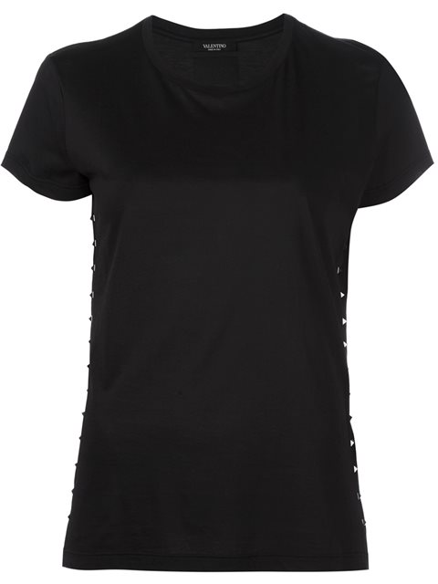 VALENTINO T-Shirt Rockstud Cotone in 0No Nero | ModeSens