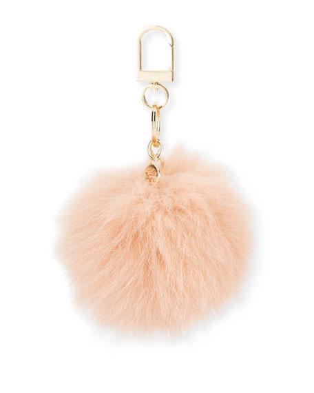 TORY BURCH Fur Pompom Key Fob, Peach Blossom | ModeSens