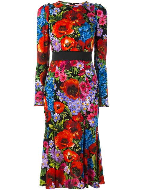 Dolce & Gabbana Floral Print Dress | ModeSens