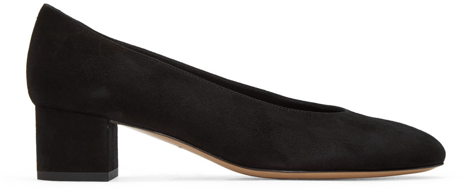 black suede ballerinas