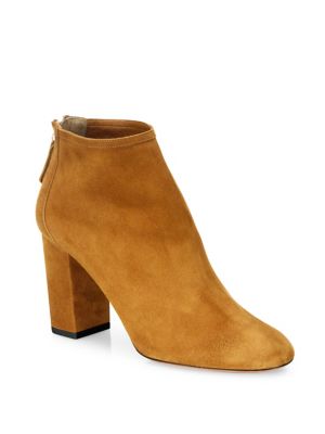 AQUAZZURA Brown Suede Downtown 90 Ankle Boots in Cognac | ModeSens