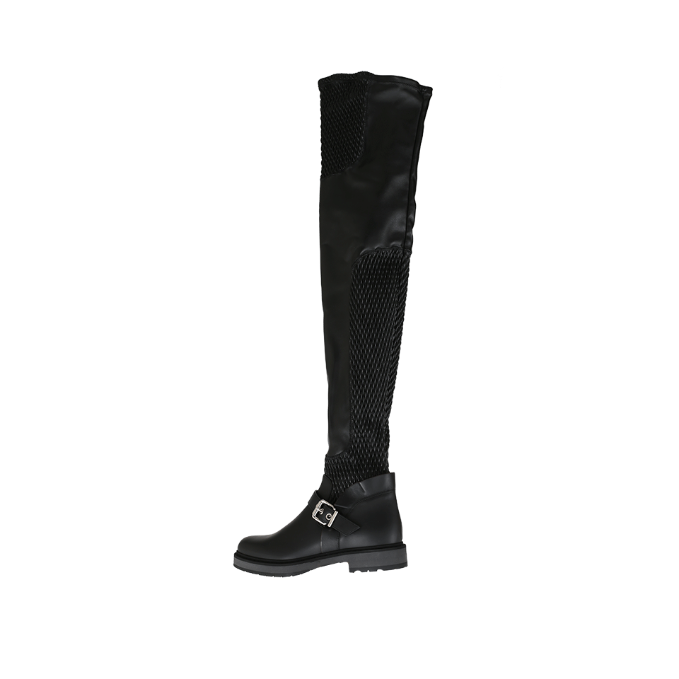 over the knee biker boot