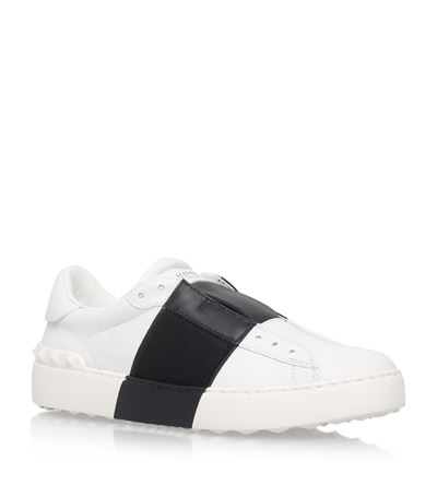 Valentino White And Black Leather Elastic Band Sneaker | ModeSens