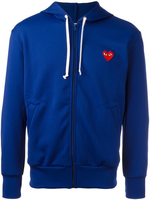 cdg play grey hoodie