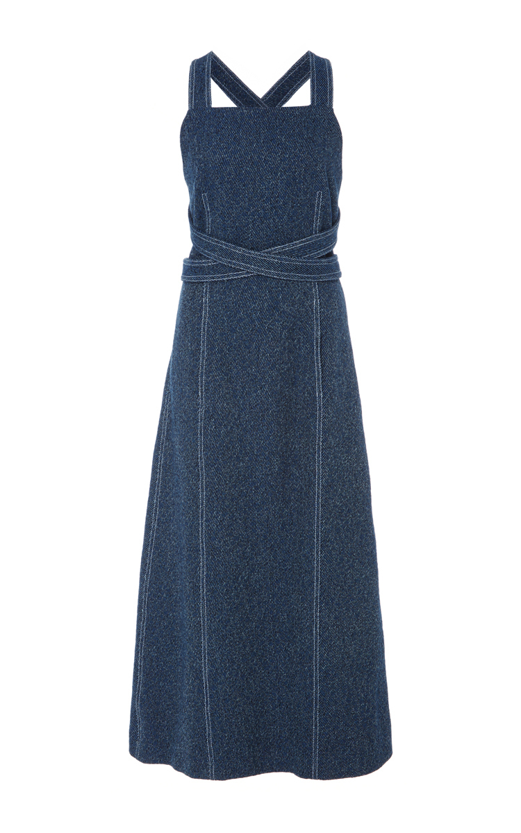 ROSETTA GETTY Apron Wrap Tweed Dress | ModeSens