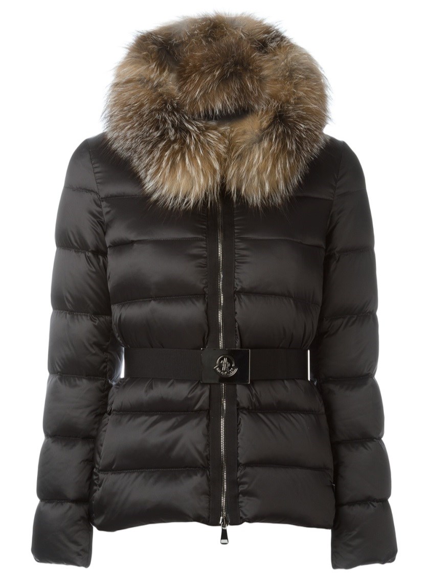 MONCLER TATIE FUR-TRIMMED DOWN COAT, BLACK | ModeSens