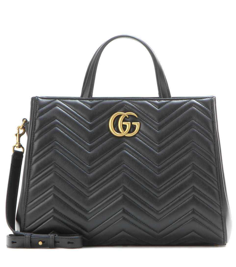Gucci Gg Marmont Medium Matelasse Leather Top Handle Shoulder Bag